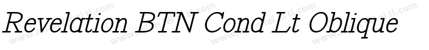 Revelation BTN Cond Lt Oblique字体转换
